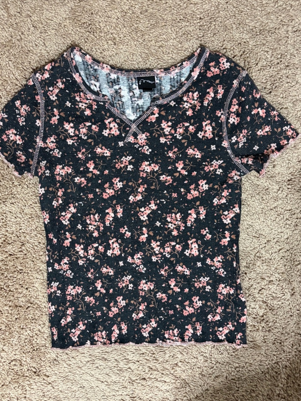 art class Girls L Short-Sleeve Tee with Pink Floral Print (453)